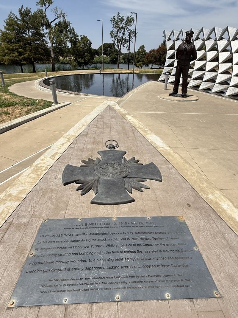 The Sailor at the Bow — The Navy Cross, set into the paving