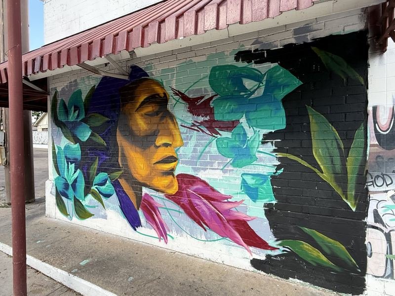 Two Faces on North 26th — mural in Waco, Texas