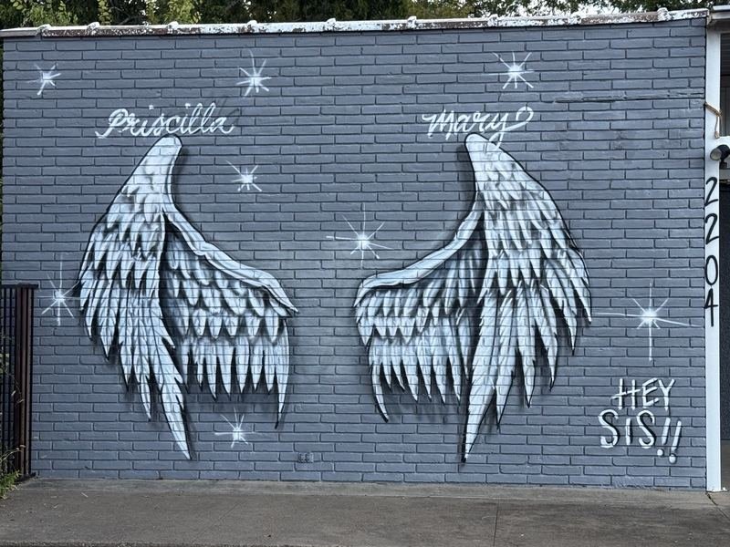 Priscilla and Mary — mural in Waco, Texas