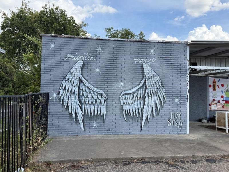 Priscilla and Mary — The 2204 wall from the street