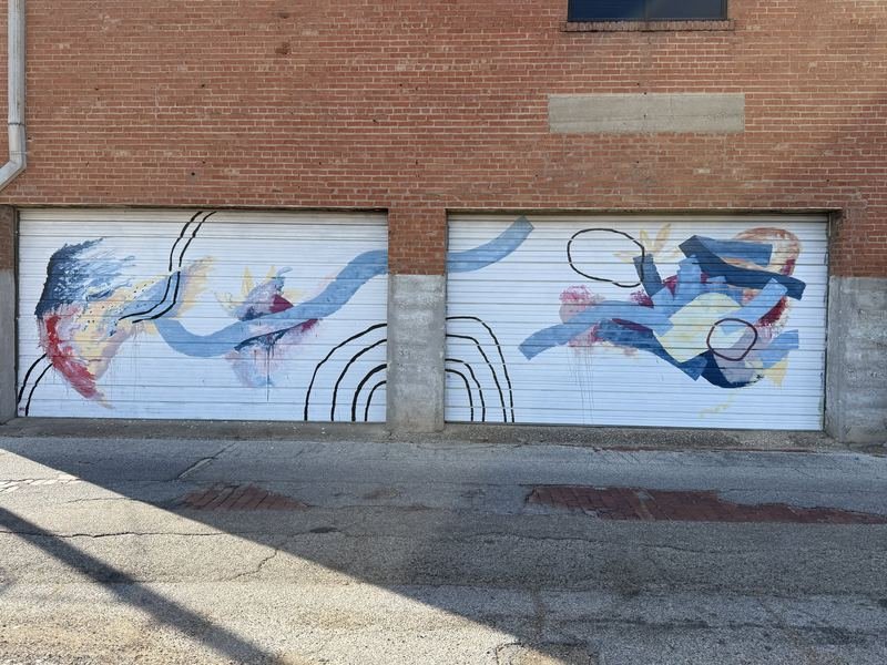 The Quilt on Austin Avenue — The alley doors, painted too