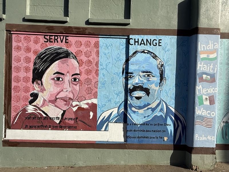 Be Still, in Four Languages — SERVE and CHANGE, beside the flag column