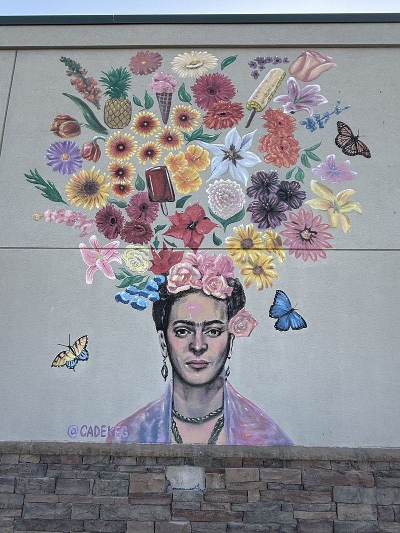 There's a Paleta in Frida's Bouquet — Frida Kahlo mural at Helados La Azteca, Waco, Texas