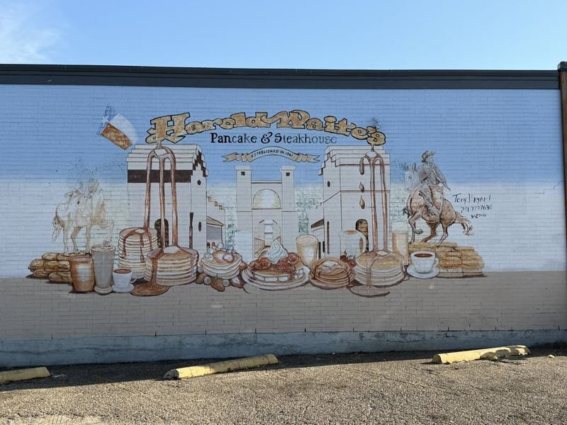 Syrup on the Suspension Bridge — mural in Waco, Texas