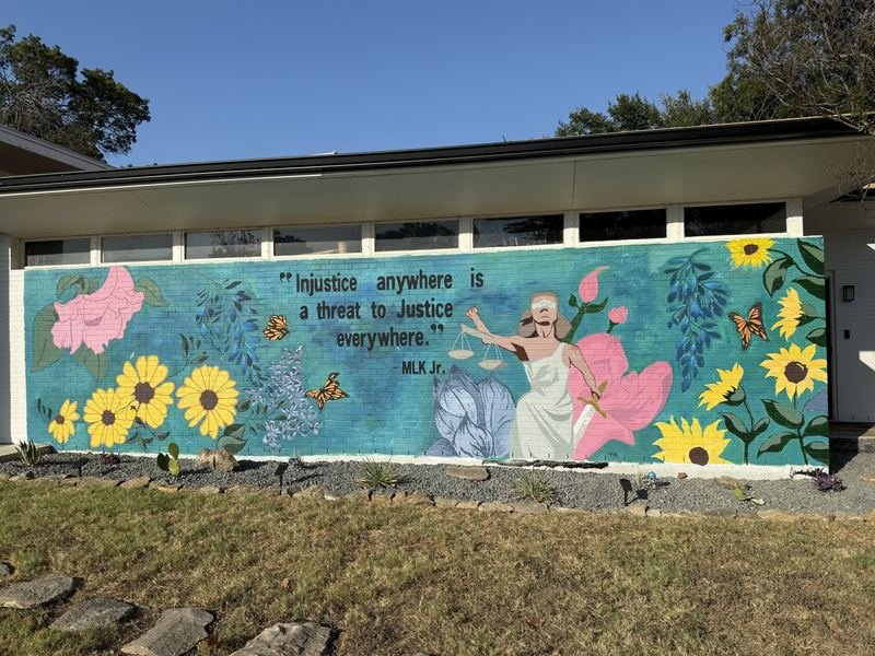 Justice in a Garden β MLK justice mural at Lannen Law, Waco, Texas