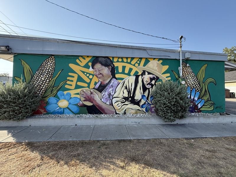 The Hands That Press the Masa — Tortilla-maker mural, Waco, Texas