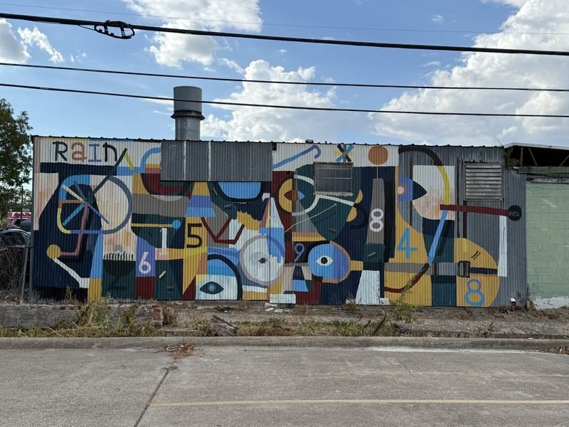 Rain on Corrugated Metal — Montessori Mural, Waco, Texas