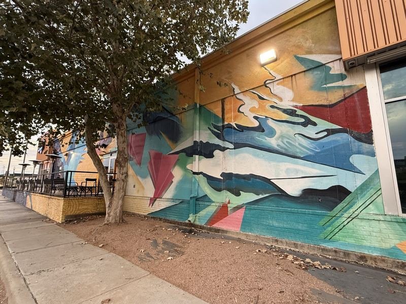 Paper Cranes at Putters — The far wall behind the tree — all shards