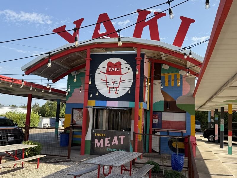 The Drive-In That Became a Gallery — The stand, wearing its colors