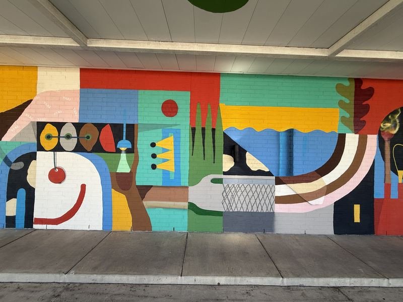 The Drive-In That Became a Gallery — The long wall, shape after shape