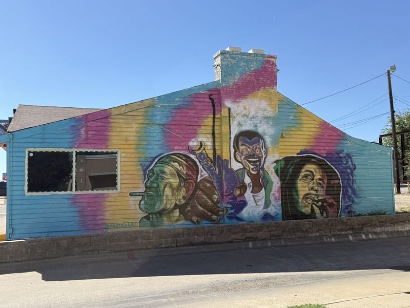 The House in Tie-Dye — Tie-dye portrait wall, Waco, Texas