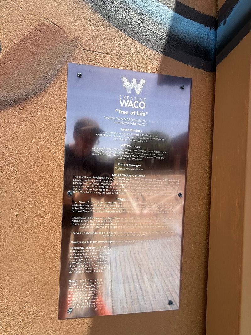 The Tree With Seven Days In It — The plaque: fourteen apprentices, named