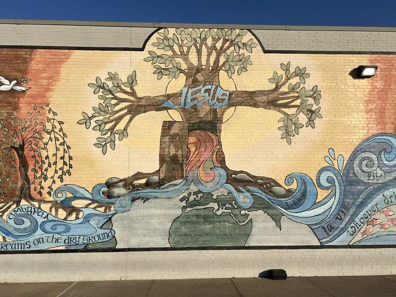 Water on the Thirsty Land — mural in Waco, Texas