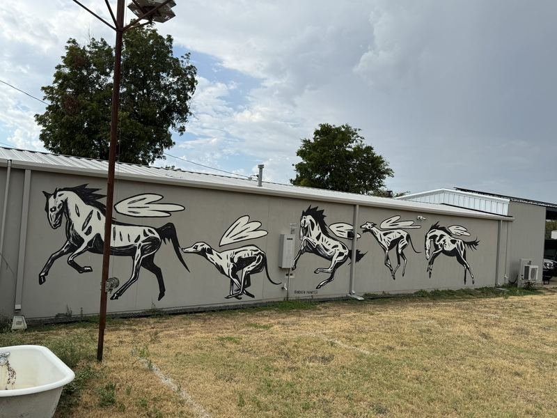 The Winged Hounds — mural in Waco, Texas