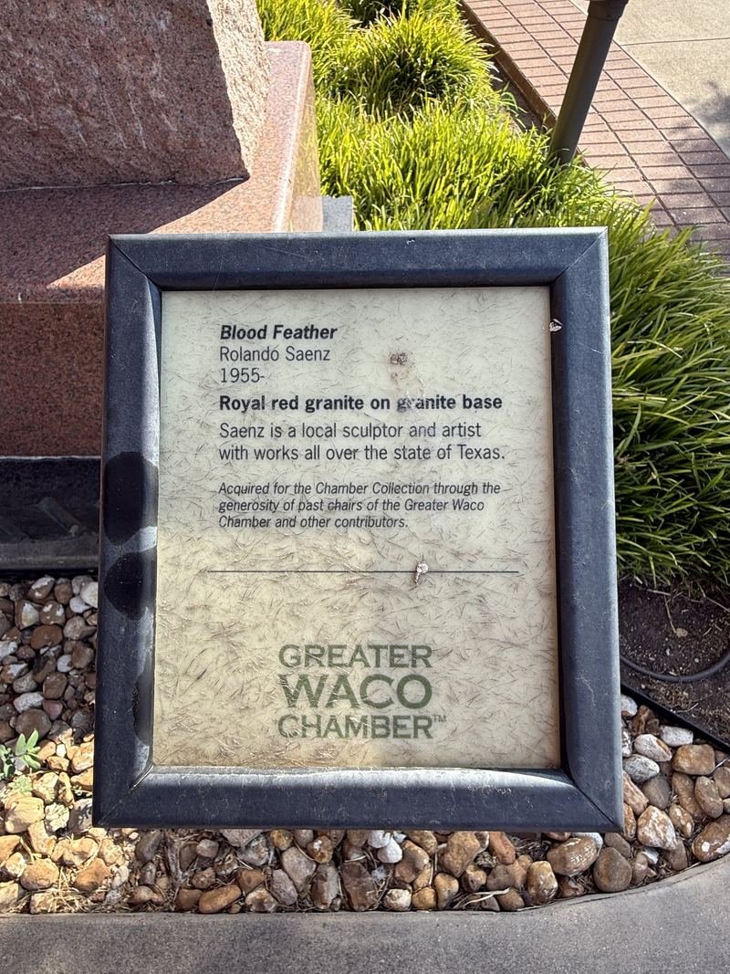 The Feather Made of Stone — Its placard, in full